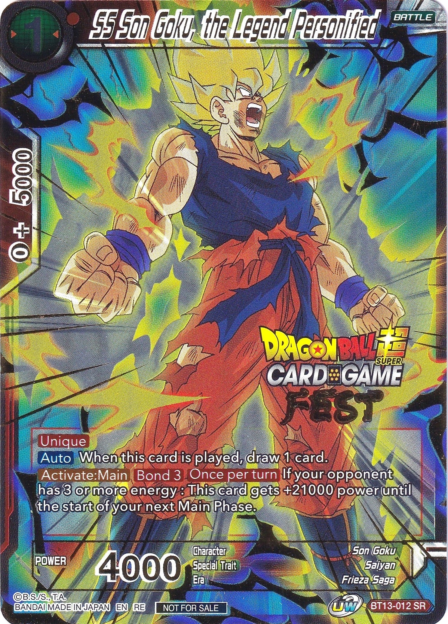 Image for SS Son Goku, the Legend Personified (Card Game Fest 2022) (Tournament Promotion Cards) (BT13-012) - Dragon Ball Super: Masters