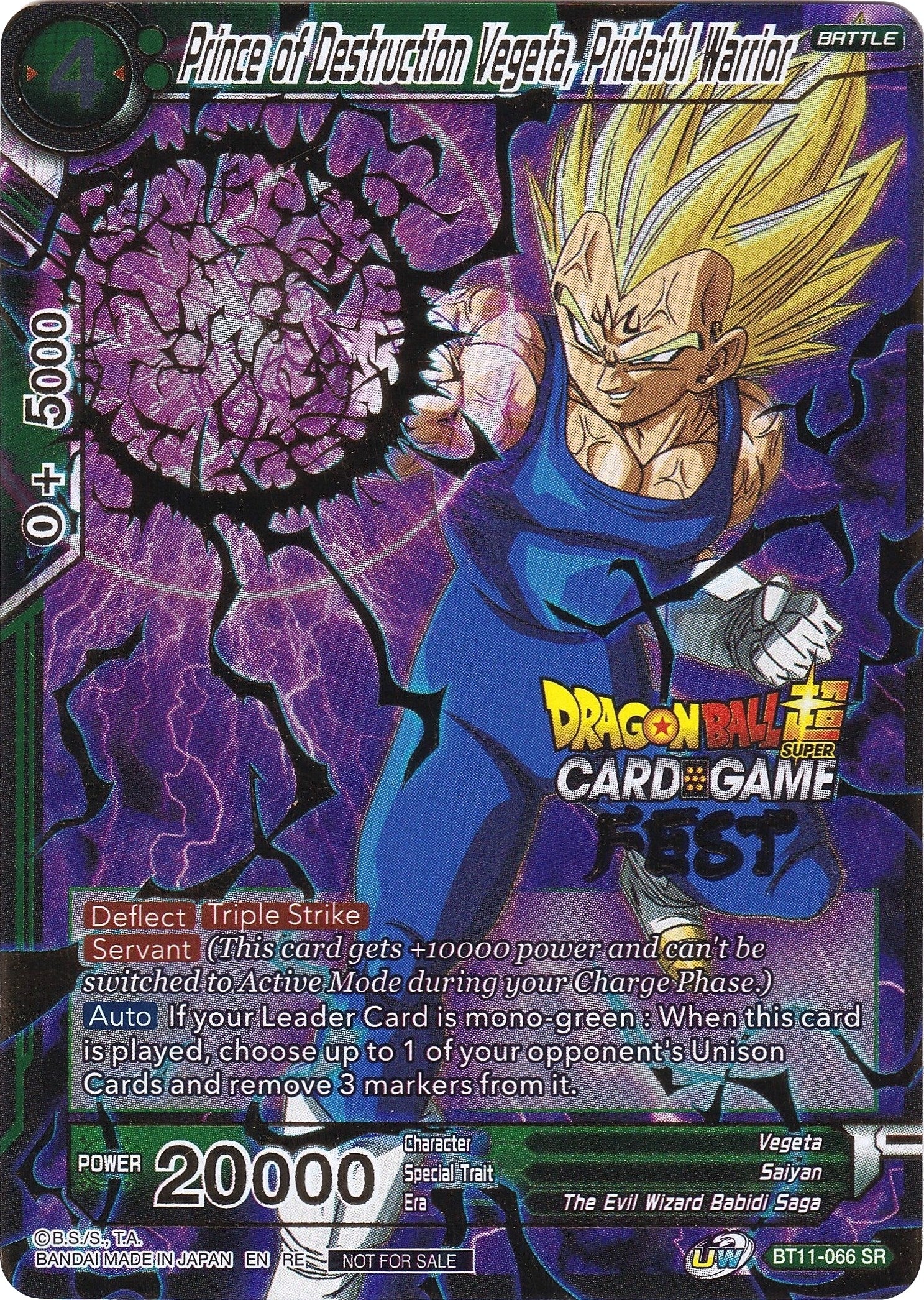 Image for Prince of Destruction Vegeta, Prideful Warrior (Card Game Fest 2022) (Tournament Promotion Cards) (BT11-066) - Dragon Ball Super: Masters