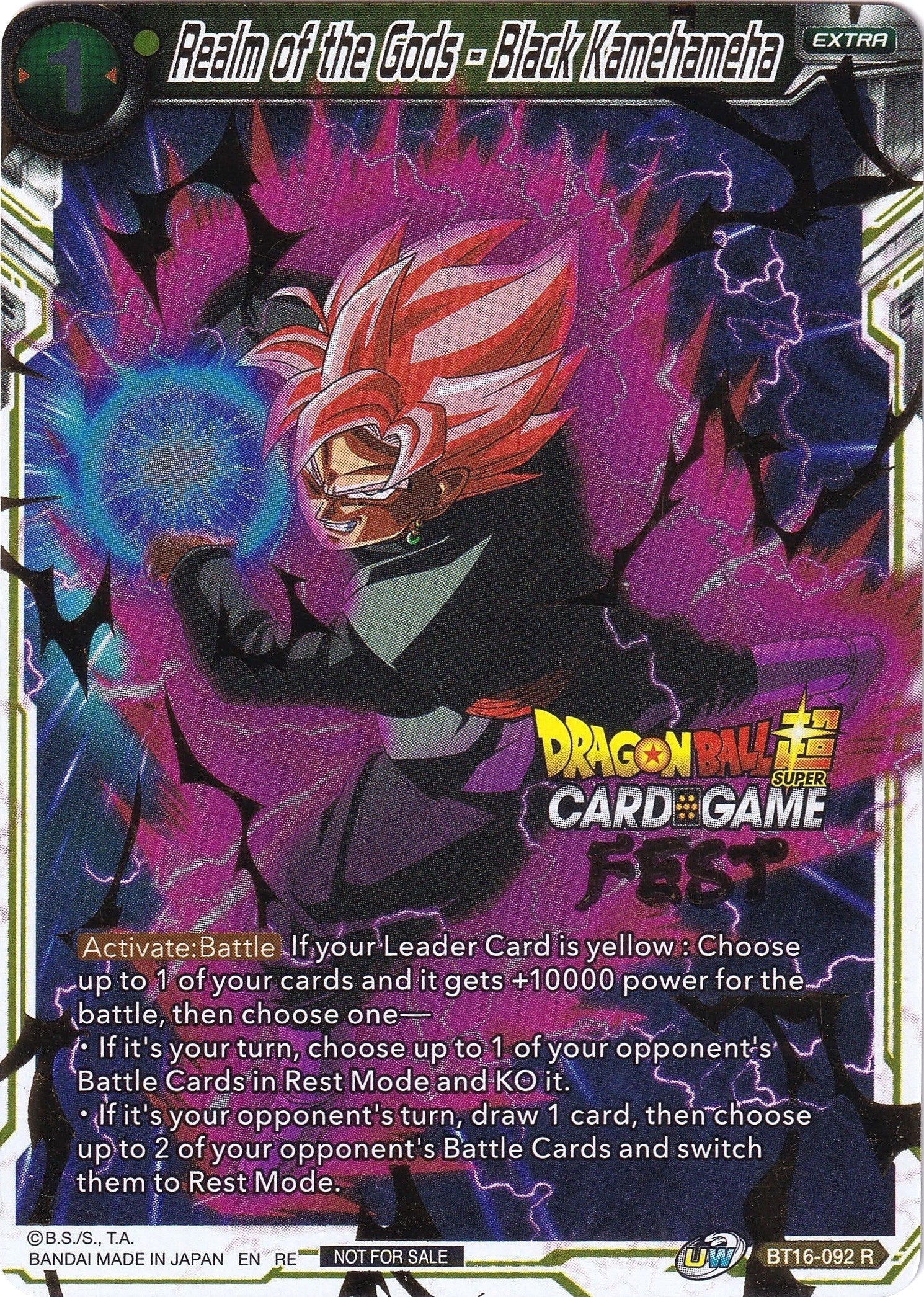 Image for Realm of the Gods - Black Kamehameha (Card Game Fest 2022) (Tournament Promotion Cards) (BT16-092) - Dragon Ball Super: Masters