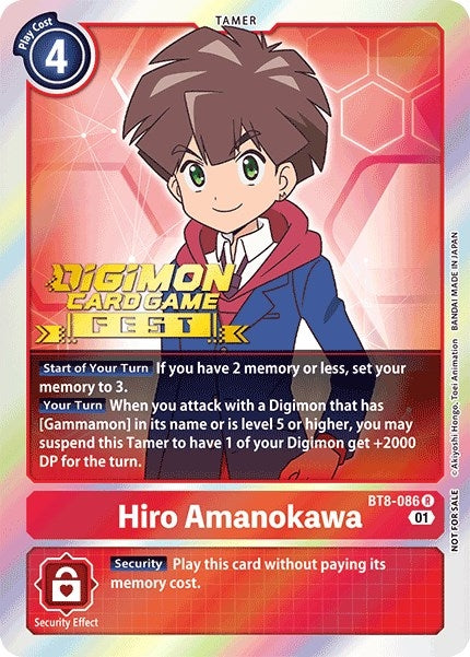 Image for Hiro Amanokawa (Digimon Card Game Fest 2022) (BT8-086 R) [New Awakening]