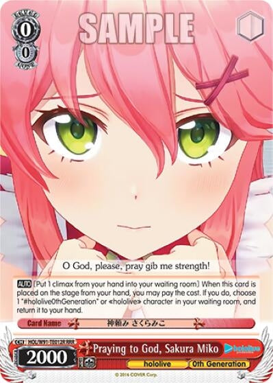 Image for Praying to God, Sakura Miko (RRR) (hololive production) (HOL/W91-TE012R RRR) - Weiss Schwarz