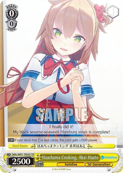 Image for Haachama Cooking, Akai Haato (hololive production) (HOL/W91-TE023 TD) - Weiss Schwarz