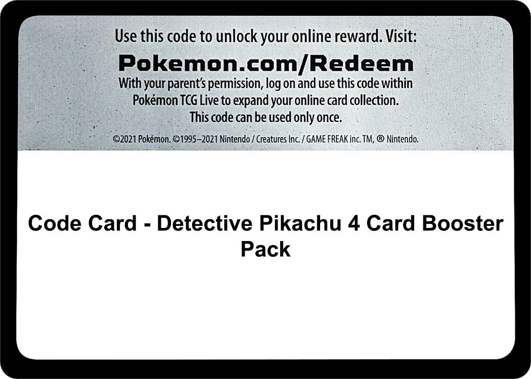 Image for Code Card - Detective Pikachu 4 Card Booster Pack - Pokemon