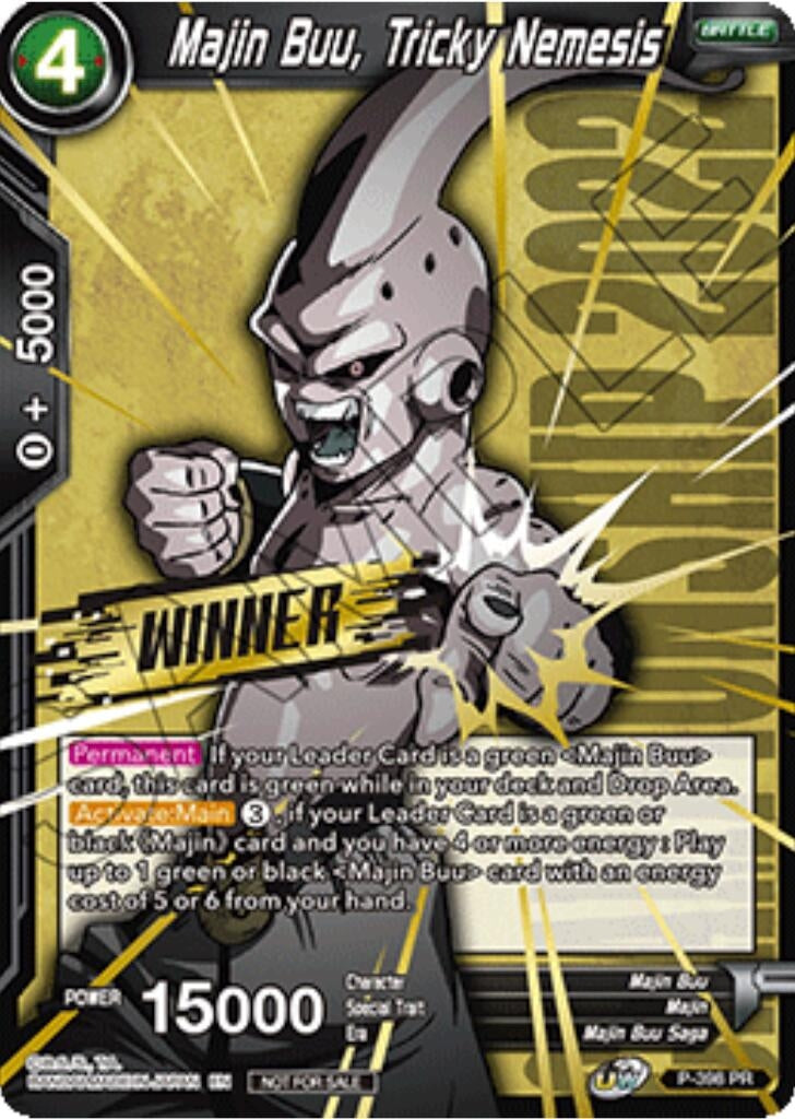 Image for Majin Buu, Tricky Nemesis (Winner Stamped) (Championship Pack 2022 Vol.1) (Promotion Cards) (P-398) - Dragon Ball Super: Masters