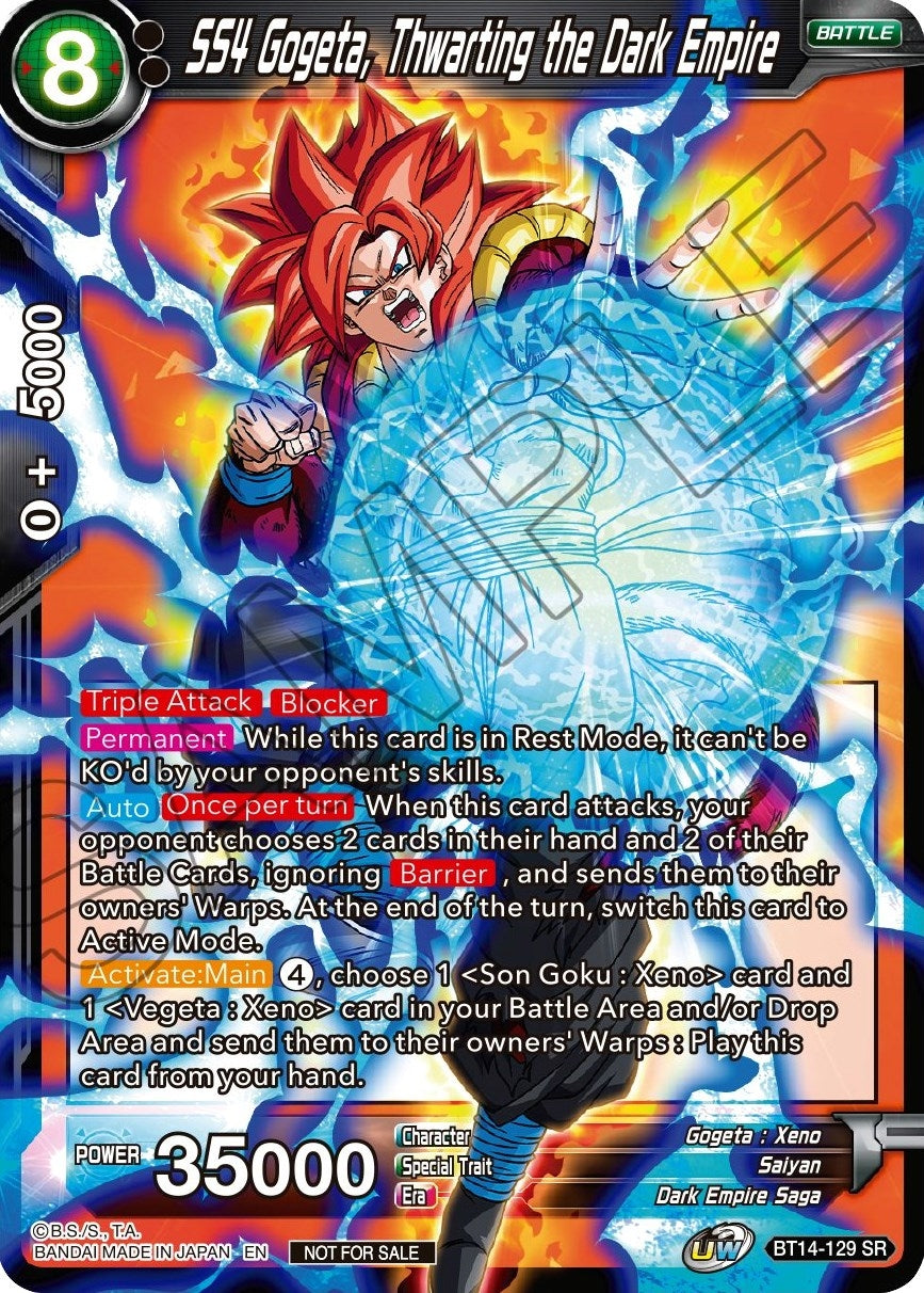 Image for SS4 Gogeta, Thwarting the Dark Empire (Promotion Cards) (BT14-129) - Dragon Ball Super: Masters
