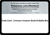 Image for Code Card - Crimson Invasion Build & Battle Box - Pokemon