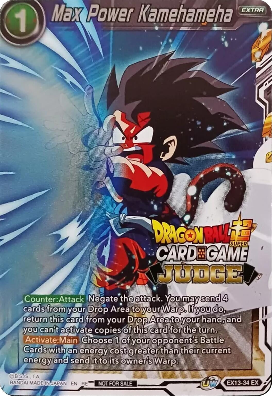 Image for Max Power Kamehameha (Judge Pack Vol.11) (Tournament Promotion Cards) (EX13-34) - Dragon Ball Super: Masters
