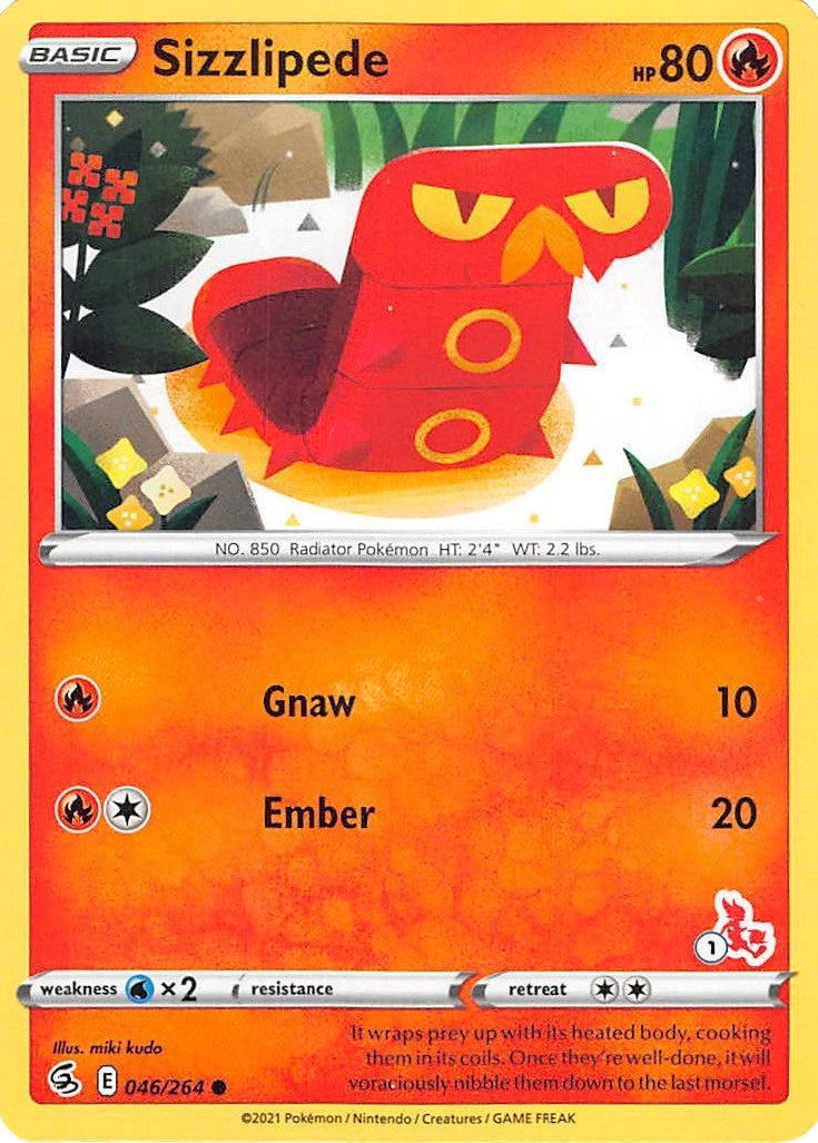 Image for Sizzlipede - 046/264 (#1 Cinderace Stamped) (Battle Academy 2022) (046/264) - Pokemon