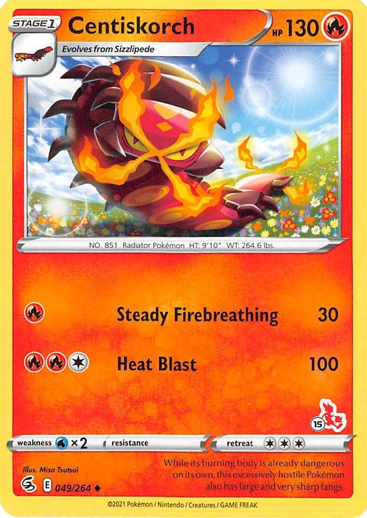 Image for Centiskorch - 049/264 (#15 Cinderace Stamped) (Battle Academy 2022) (049/264) - Pokemon