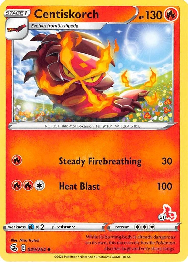 Image for Centiskorch - 049/264 (#51 Cinderace Stamped) (Battle Academy 2022) (049/264) - Pokemon