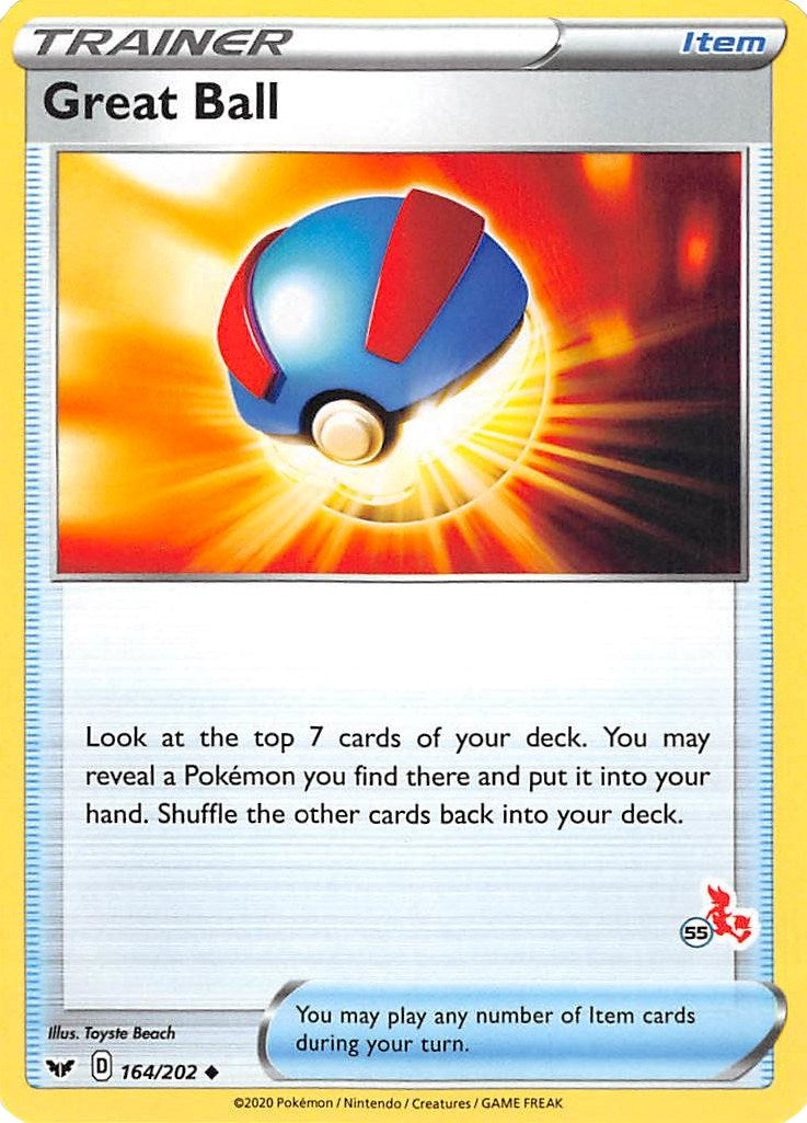 Image for Great Ball - 164/202 (#55 Cinderace Stamped) (Battle Academy 2022) (164/202) - Pokemon