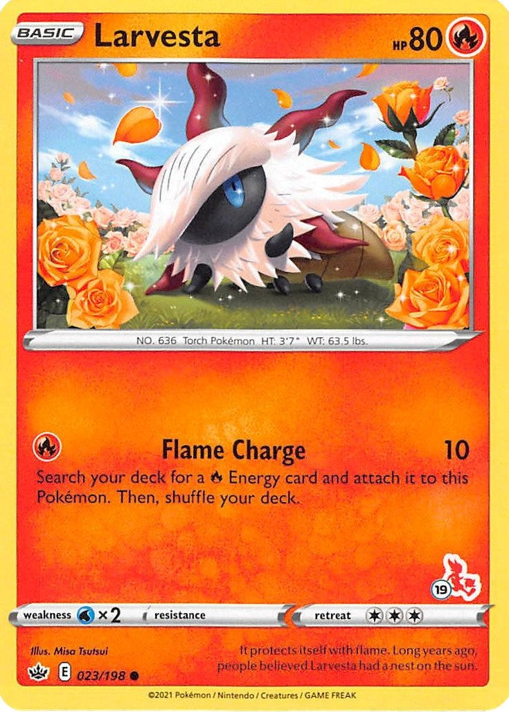 Image for Larvesta - 023/198 (#19 Cinderace Stamped) (Battle Academy 2022) (023/198) - Pokemon