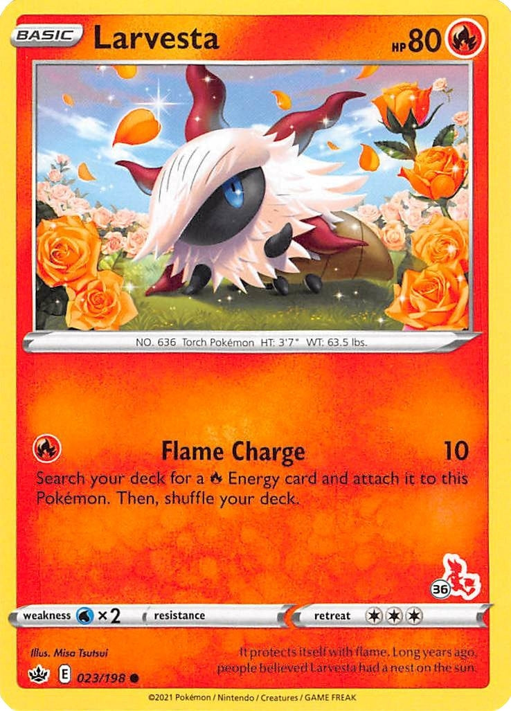 Image for Larvesta - 023/198 (#36 Cinderace Stamped) (Battle Academy 2022) (023/198) - Pokemon