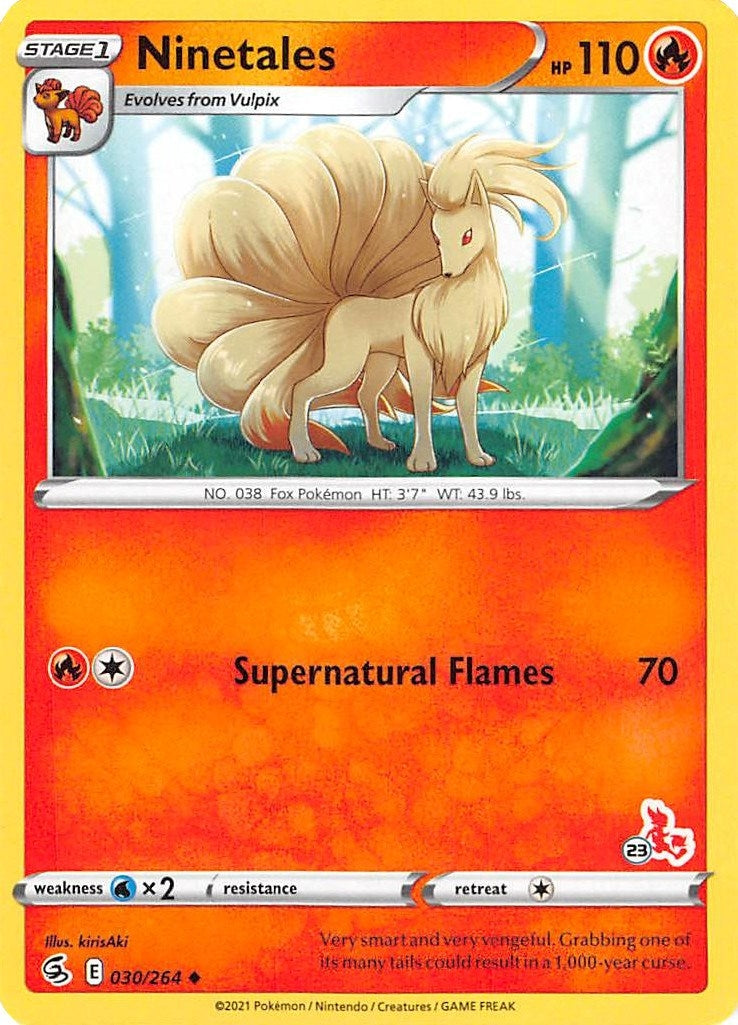 Image for Ninetales - 030/264 (#23 Cinderace Stamped) (Battle Academy 2022) (030/264) - Pokemon