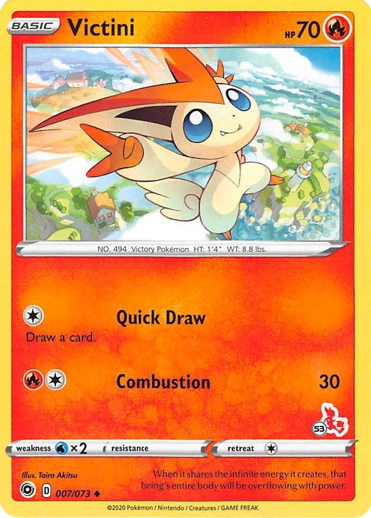Image for Victini - 007/073 (#53 Cinderace Stamped) (Battle Academy 2022) (007/073) - Pokemon
