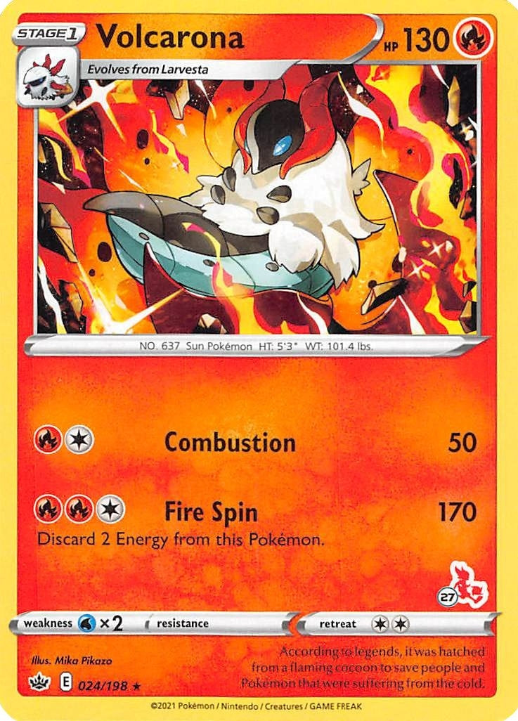 Image for Volcarona - 024/198 (#27 Cinderace Stamped) (Battle Academy 2022) (024/198) - Pokemon