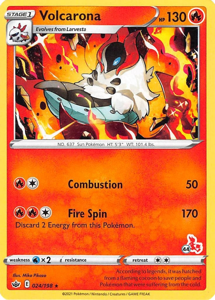 Image for Volcarona - 024/198 (#44 Cinderace Stamped) (Battle Academy 2022) (024/198) - Pokemon