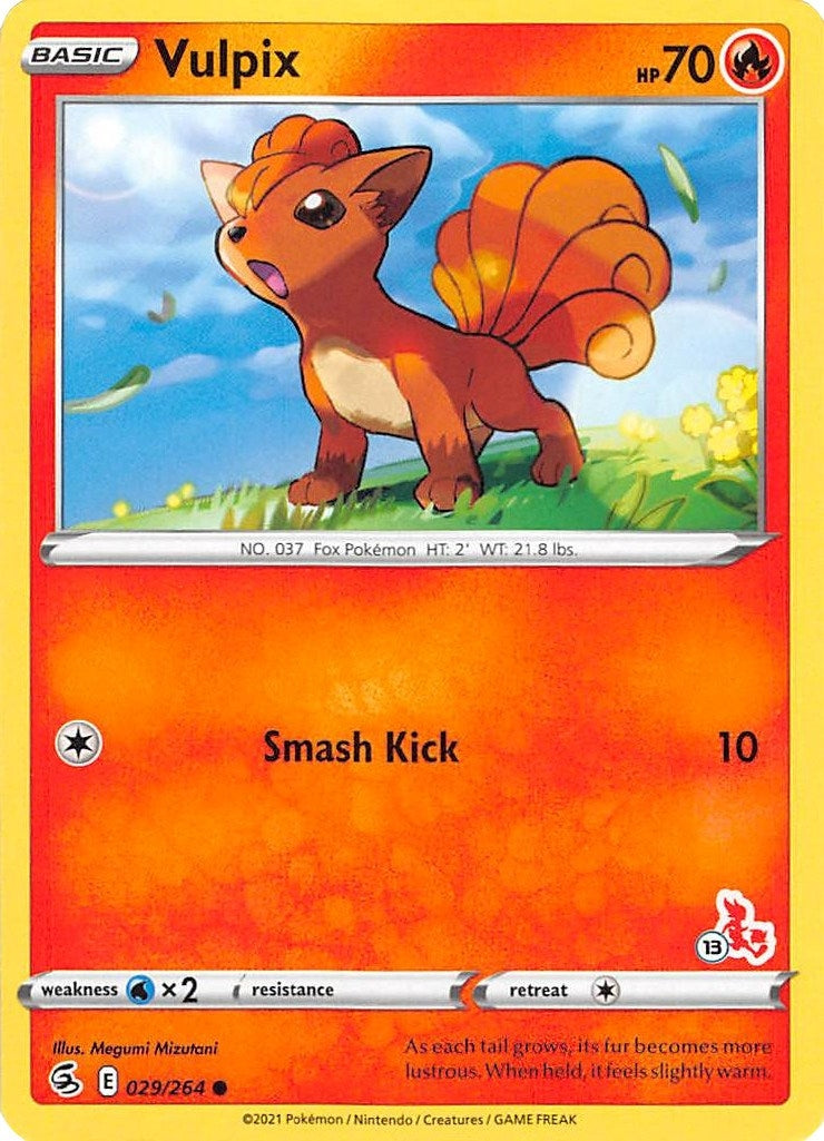 Image for Vulpix - 029/264 (#13 Cinderace Stamped) (Battle Academy 2022) (029/264) - Pokemon