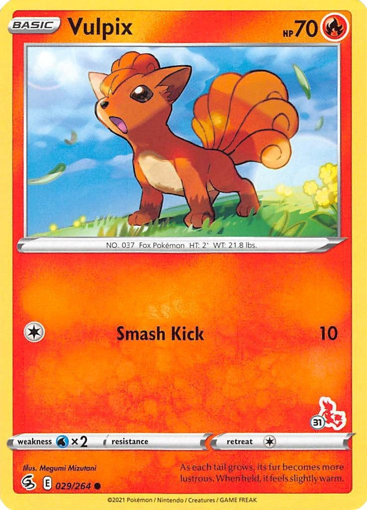 Image for Vulpix - 029/264 (#31 Cinderace Stamped) (Battle Academy 2022) (029/264) - Pokemon