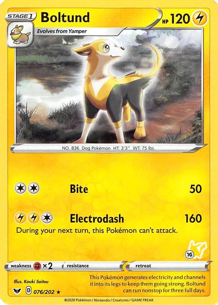 Image for Boltund - 076/202 (#16 Pikachu Stamped) (Battle Academy 2022) (076/202) - Pokemon