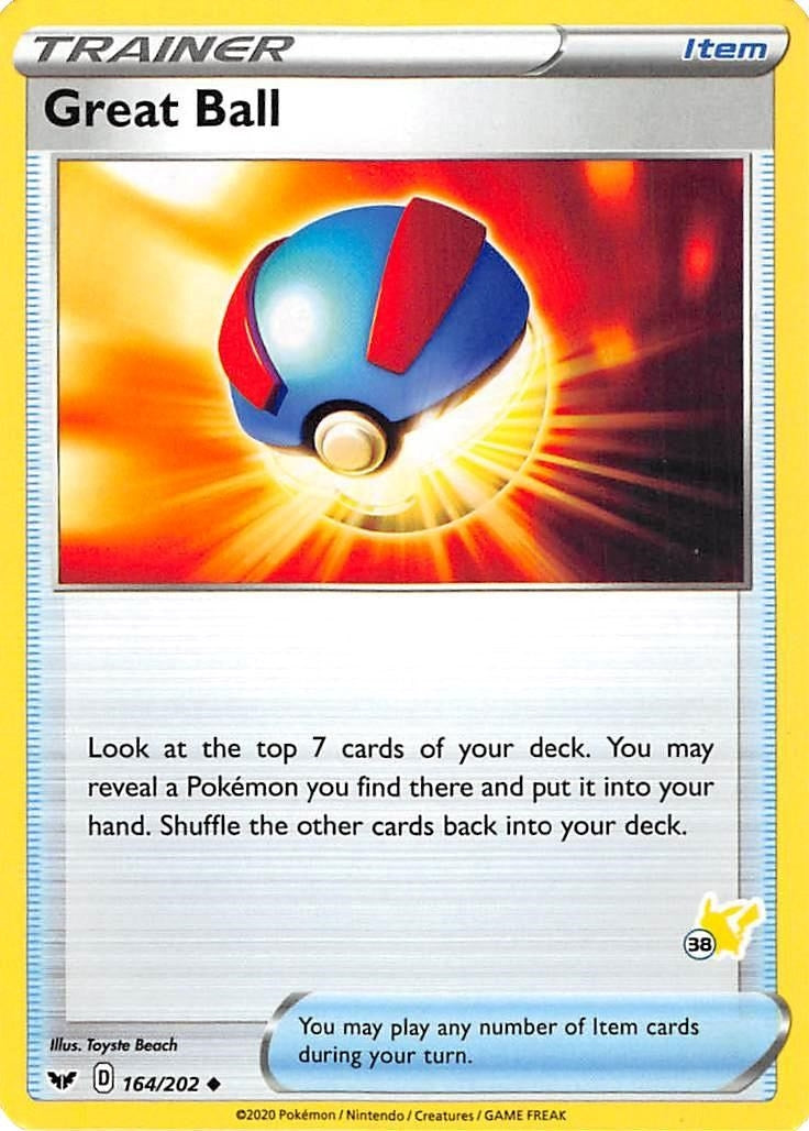 Image for Great Ball - 164/202 (#38 Pikachu Stamped) (Battle Academy 2022) (164/202) - Pokemon
