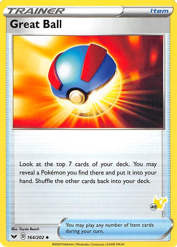 Image for Great Ball - 164/202 (#49 Pikachu Stamped) (Battle Academy 2022) (164/202) - Pokemon