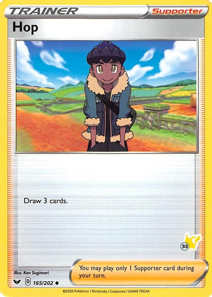 Image for Hop - 165/202 (#33 Pikachu Stamped) (Battle Academy 2022) (165/202) - Pokemon