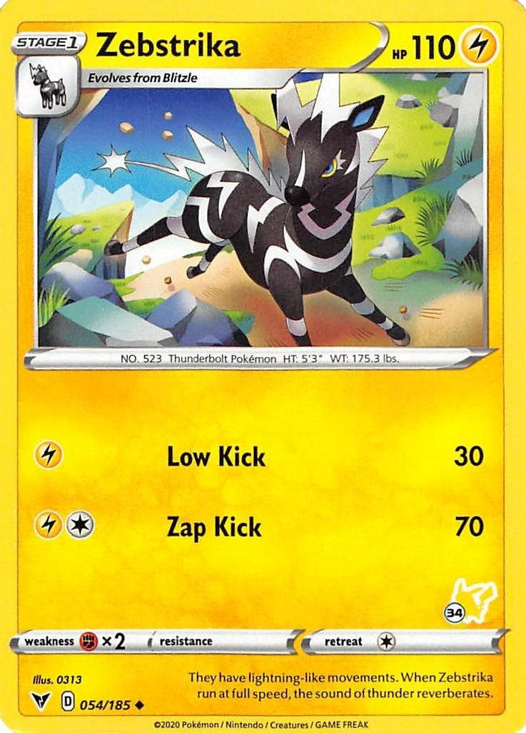 Image for Zebstrika - 054/185 (#34 Pikachu Stamped) (Battle Academy 2022) (054/185) - Pokemon