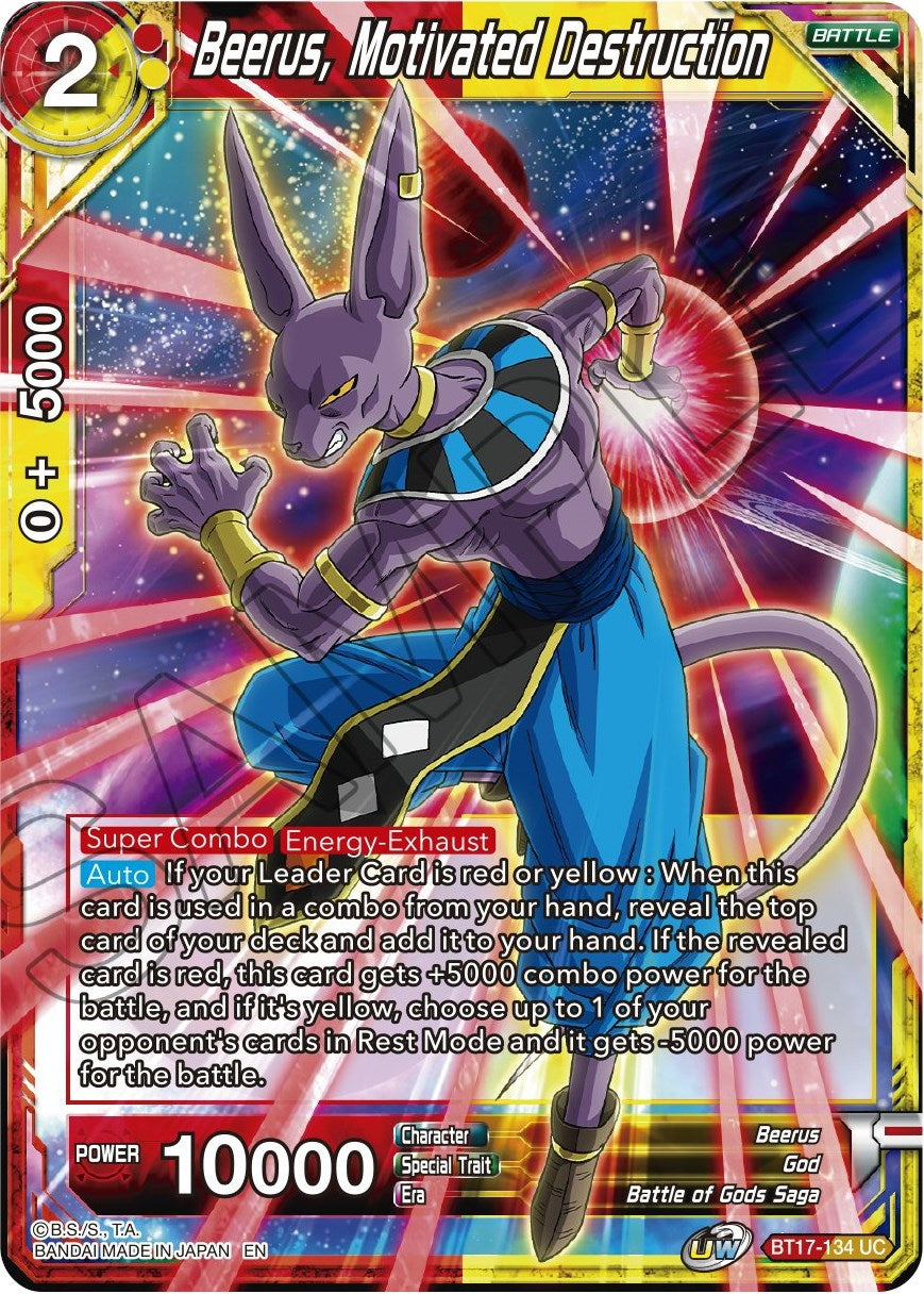 Image for Beerus, Motivated Destruction (DBS-B17) (17134)