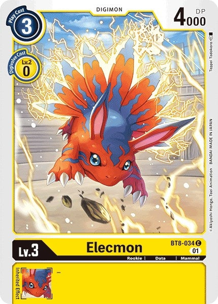 Image for Elecmon (BT8-034 C) [New Awakening] - Digimon Card Game