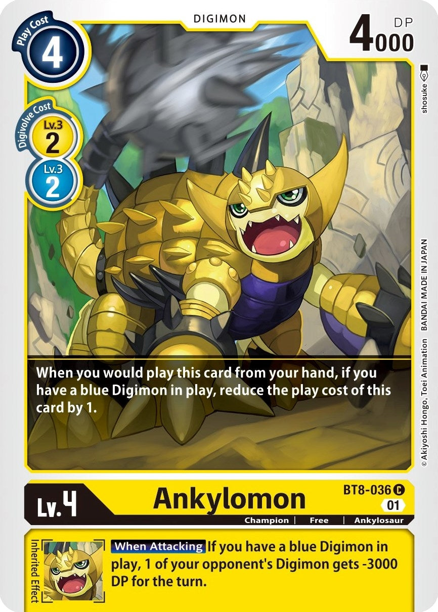 Image for Ankylomon (BT8-036 C) [New Awakening] - Digimon Card Game