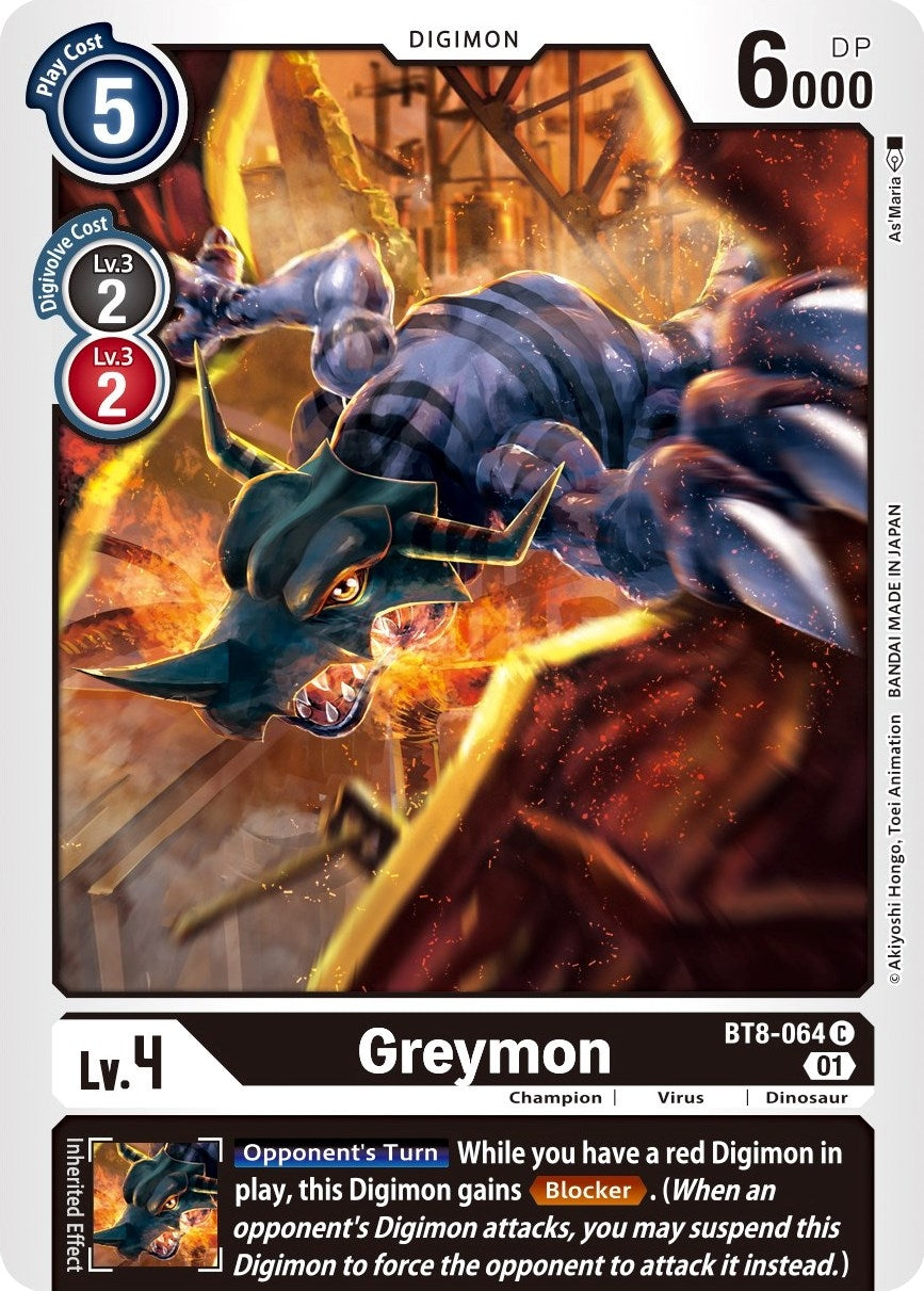 Image for Greymon (BT8-064 C) [New Awakening] - Digimon Card Game