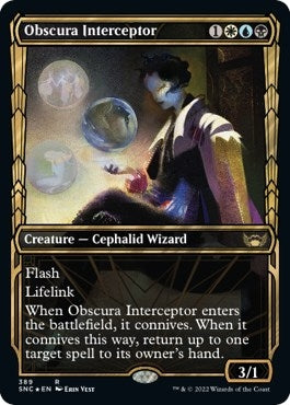 Image for Obscura Interceptor (Gilded Foil) (Streets of New Capenna) (389) - Magic: The Gathering