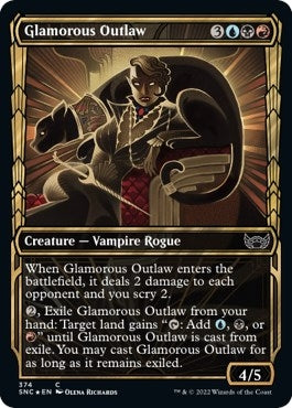 Image for Glamorous Outlaw (Gilded Foil) (Streets of New Capenna) (374) - Magic: The Gathering