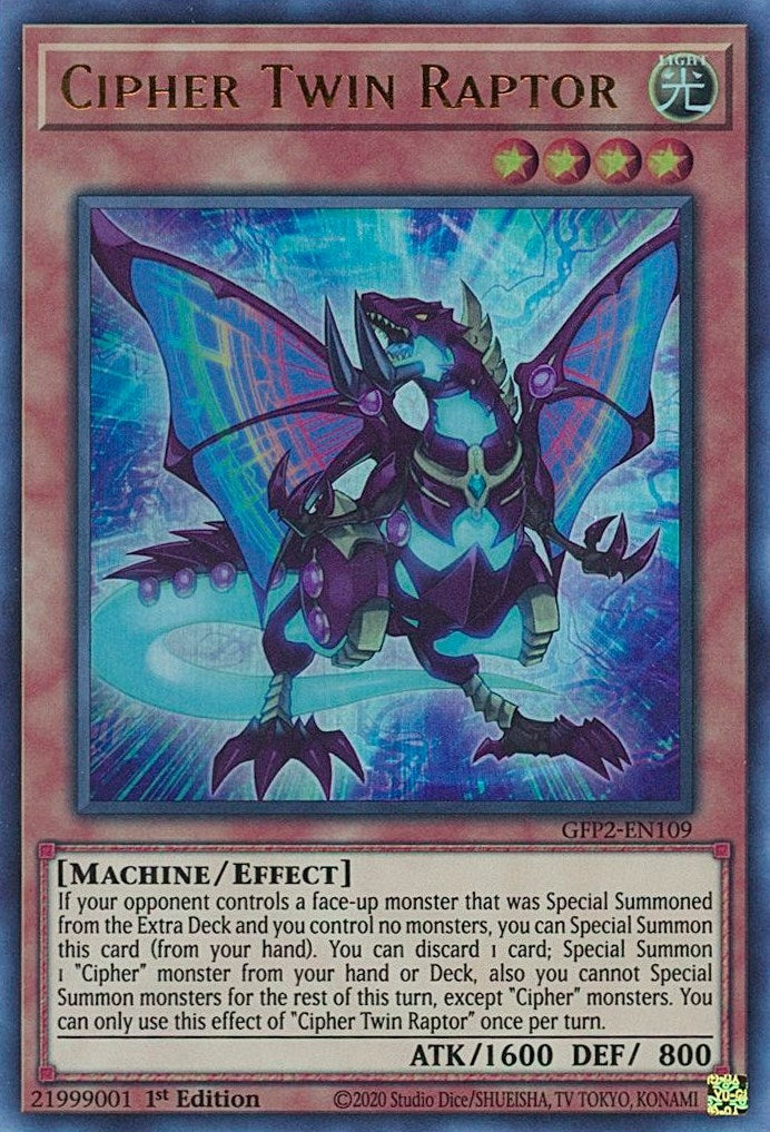 Image for Cipher Twin Raptor (Ghosts From the Past: The 2nd Haunting) (GFP2-EN109) - YuGiOh