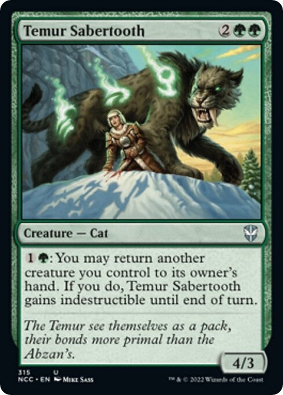 Image for Temur Sabertooth (Commander: Streets of New Capenna) (315) - Magic: The Gathering
