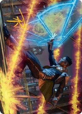 Image for Wingshield Agent Art Card (Gold-Stamped Signature) (Art Series: Streets of New Capenna) (14) - Magic: The Gathering