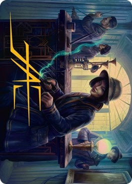 Image for Wiretapping Art Card (Gold-Stamped Signature) (Art Series: Streets of New Capenna) (15) - Magic: The Gathering
