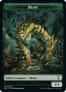 Image for Beast // Saproling Double-Sided Token (Commander: Streets of New Capenna) (21 // 28) - Magic: The Gathering