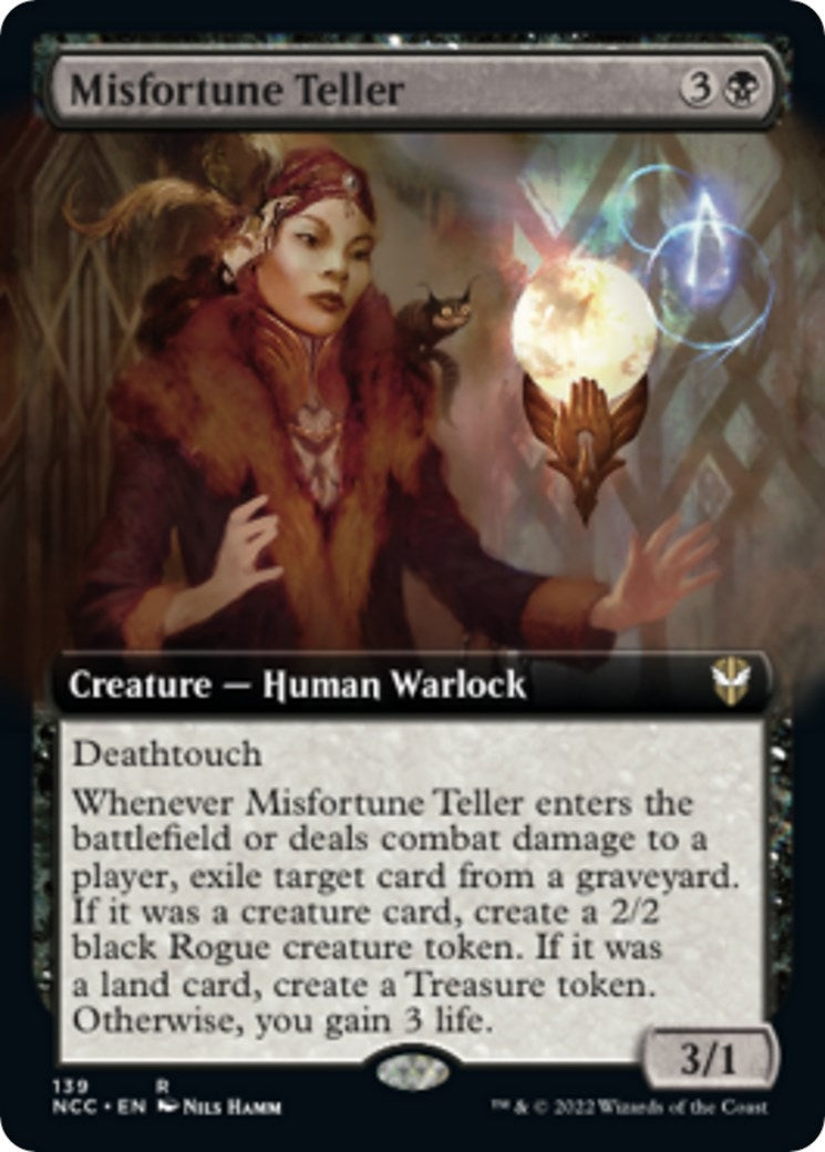 Image for Misfortune Teller (Extended Art) (Commander: Streets of New Capenna) (139) - Magic: The Gathering