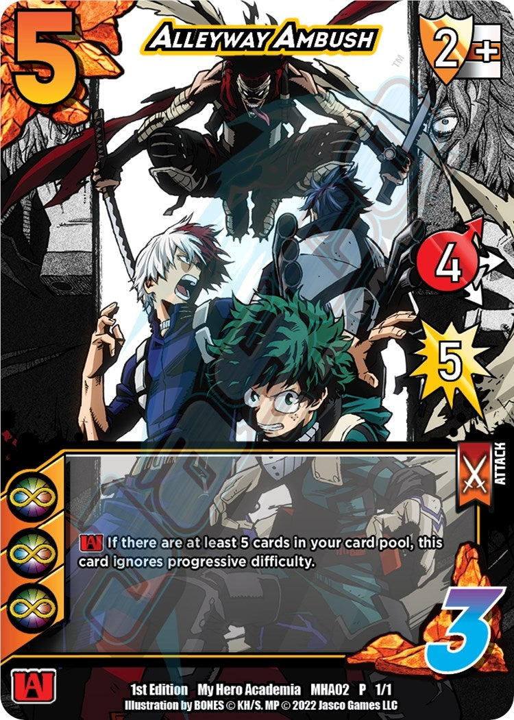 Image for Alleyway Ambush (Crimson Rampage Pre-Release) (UniVersus: My Hero Academia Promo Cards) (MHA02 P 1/1) - UniVersus