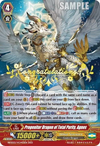 Image for Progenitor Dragon of Total Purity, Agnos (Hot Stamped) (Bushiroad Event Cards) (BSF2022/VGV03EN 2022) - Cardfight Vanguard