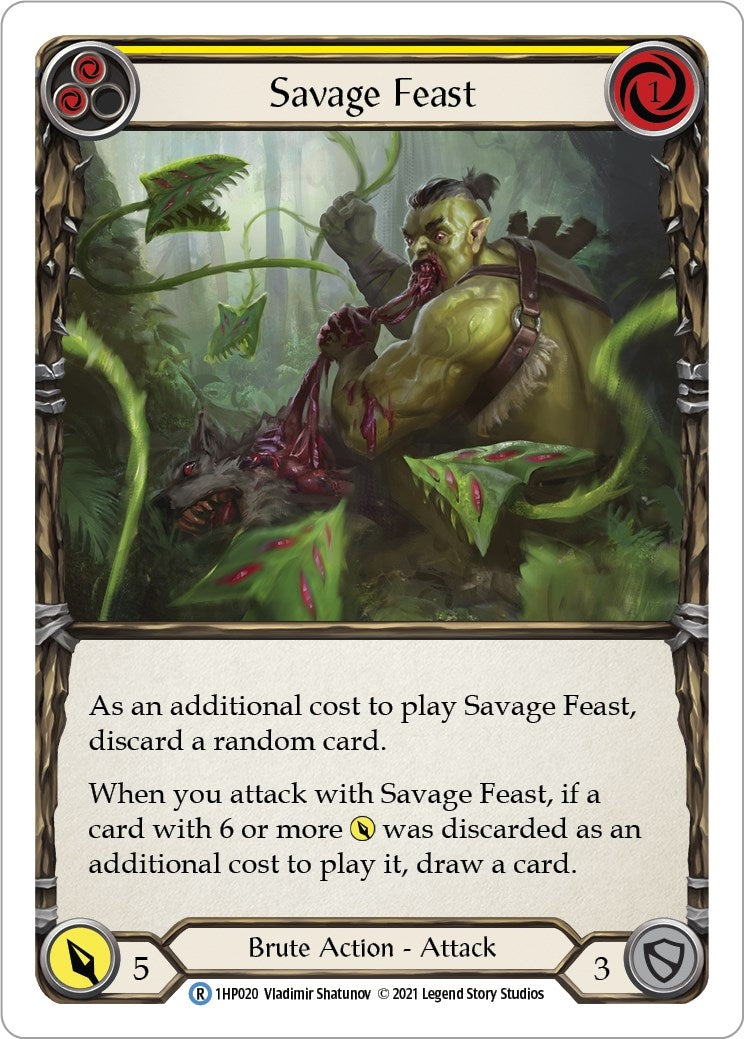 Image for Savage Feast (Yellow) (History Pack Vol.1) (1HP020) - Flesh and Blood TCG