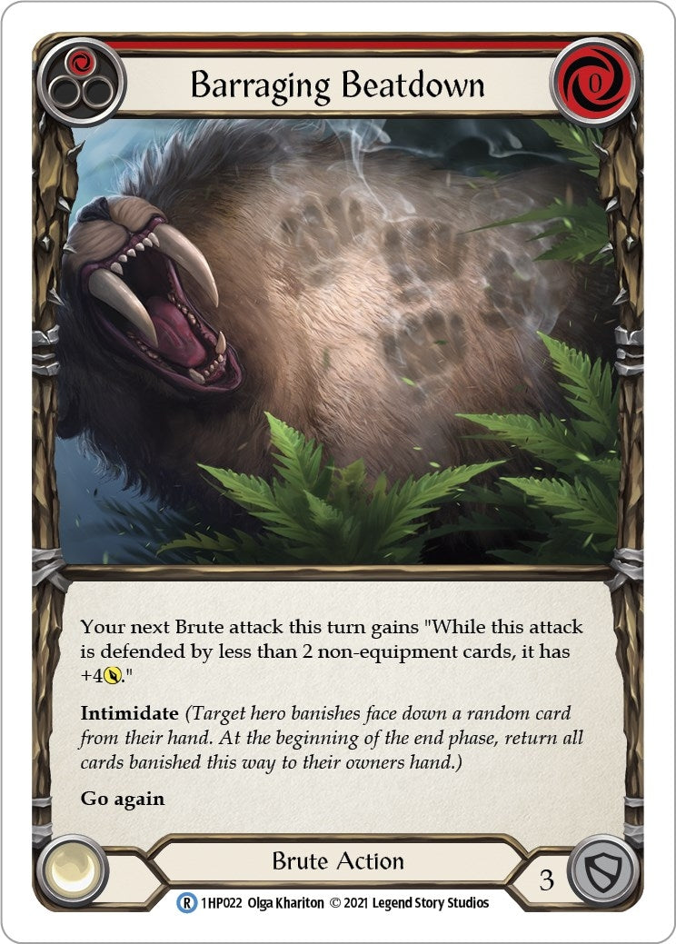 Image for Barraging Beatdown (Red) (History Pack Vol.1) (1HP022) - Flesh and Blood TCG