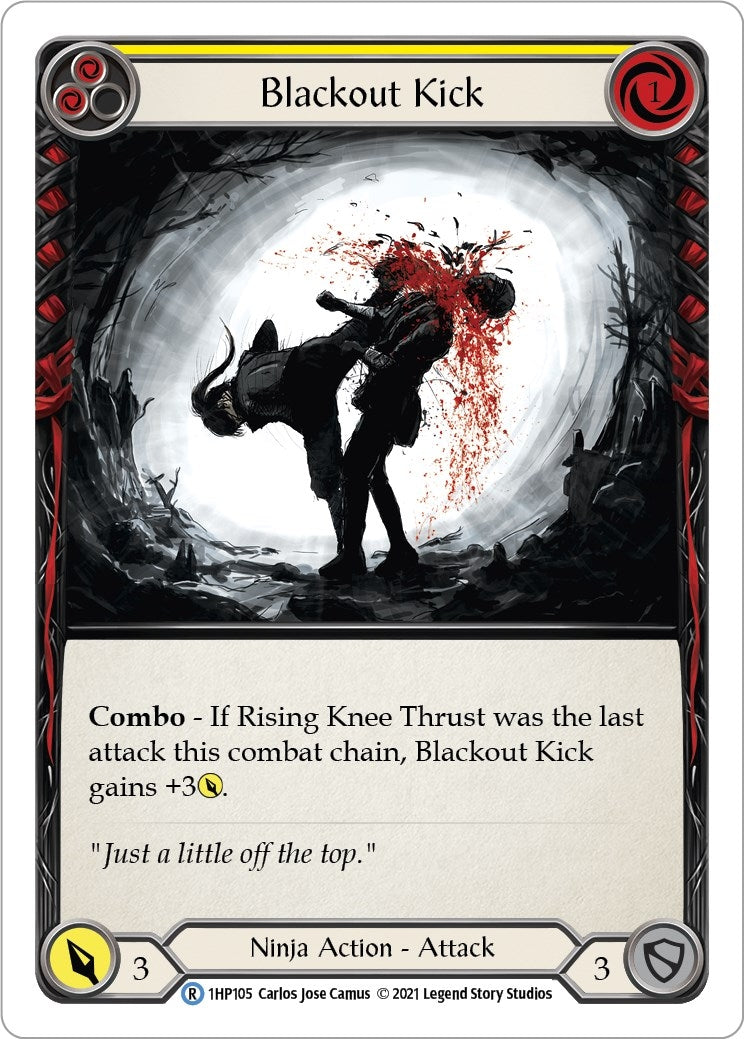 Image for Blackout Kick (Yellow) (History Pack Vol.1) (1HP105) - Flesh and Blood TCG