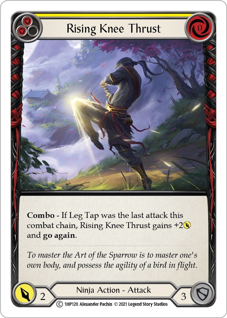 Image for Rising Knee Thrust (Yellow) (History Pack Vol.1) (1HP120) - Flesh and Blood TCG