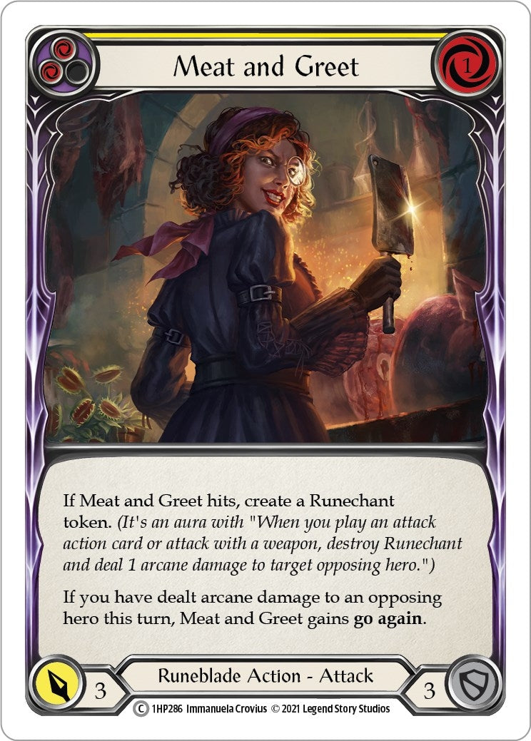 Image for Meat and Greet (Yellow) (History Pack Vol.1) (1HP286) - Flesh and Blood TCG