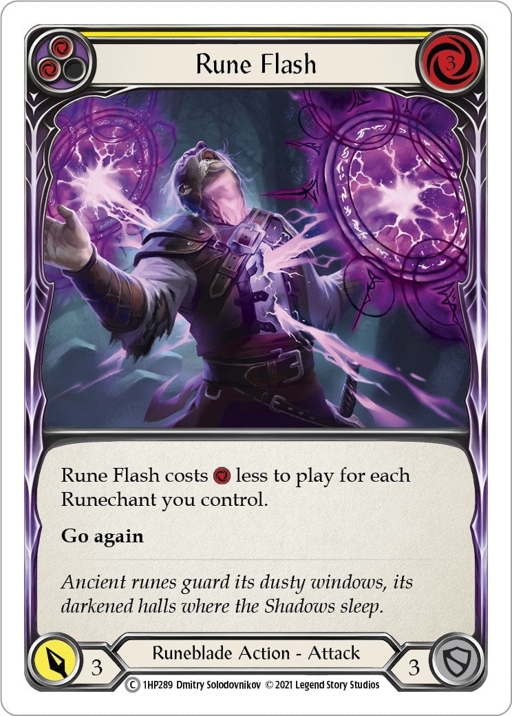 Image for Rune Flash (Yellow) (History Pack Vol.1) (1HP289) - Flesh and Blood TCG