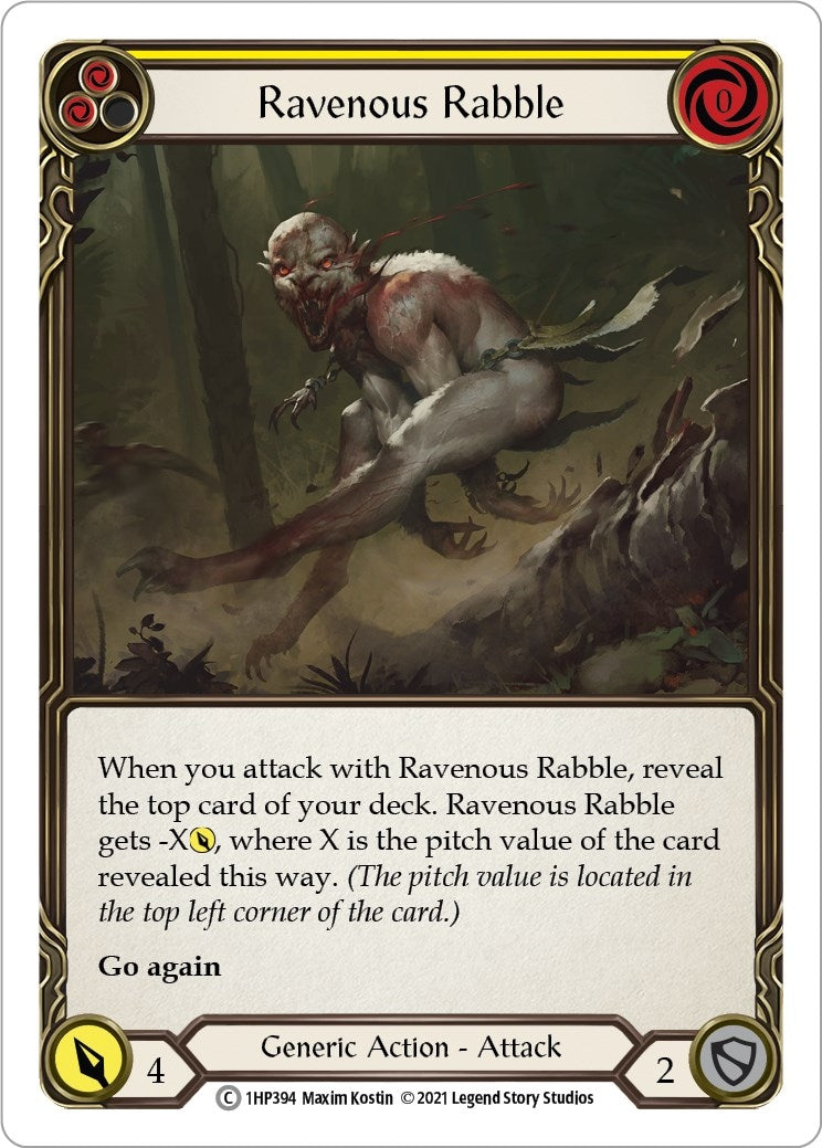 Image for Ravenous Rabble (Yellow) (History Pack Vol.1) (1HP394) - Flesh and Blood TCG