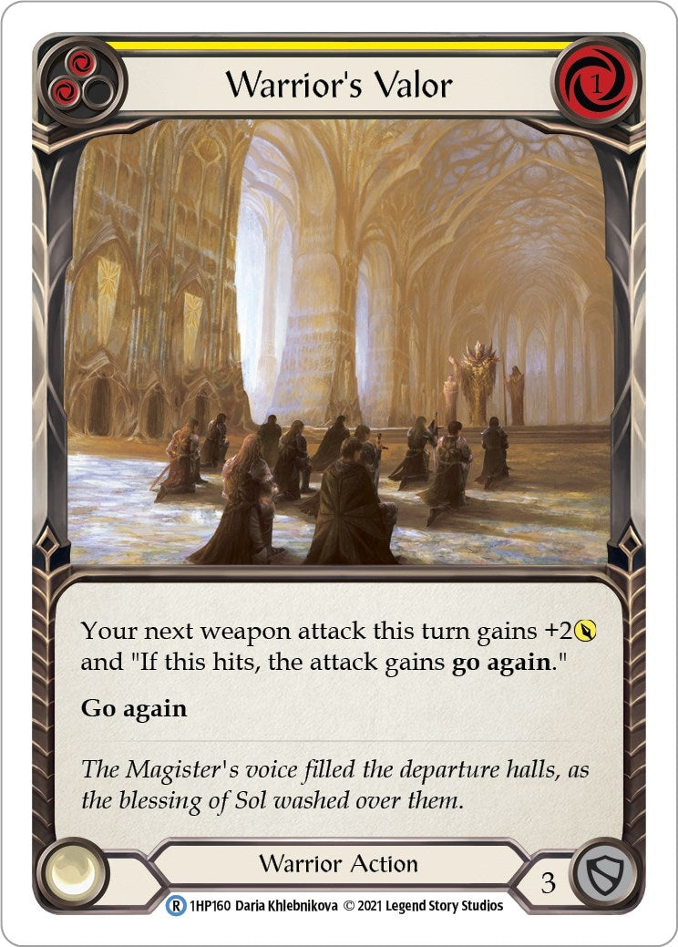 Image for Warrior's Valor (Yellow) (History Pack Vol.1) (1HP160) - Flesh and Blood TCG